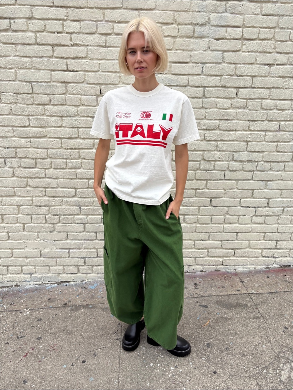 MEALS Unisex Oversized Chef Pants in Kale Green Size XS VGUC